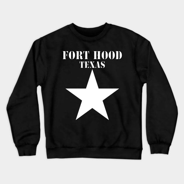 Fort Hood Texas with White Star Crewneck Sweatshirt by twix123844